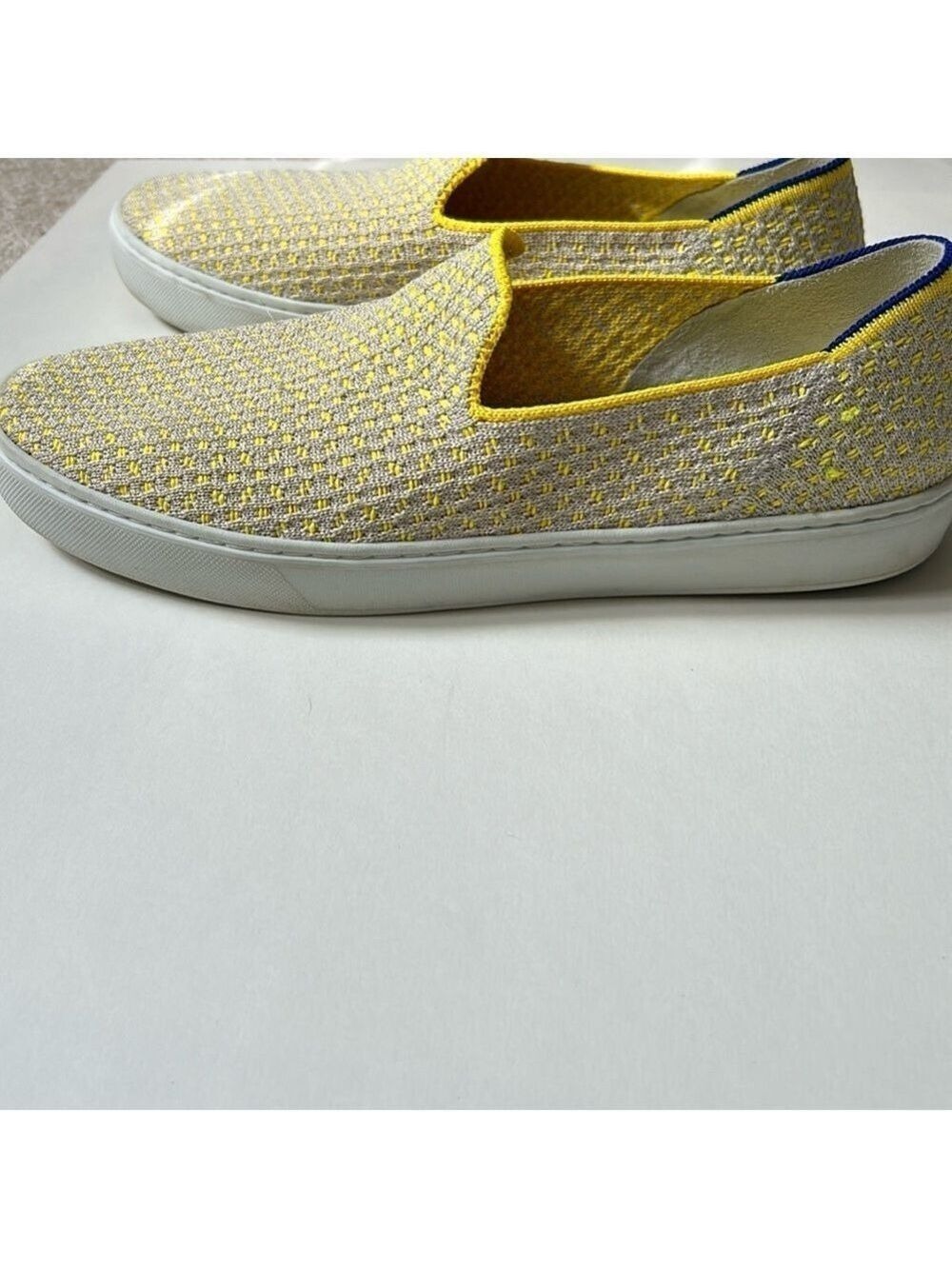 Rothy’s Women’s Lemon Yellow Honeycomb Slip On Sneakers - Picture 11 of 12